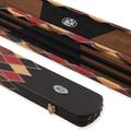 BAIZE MASTER Diamonds 1 Piece 3 Slot Luxury Round Ends Snooker Pool Cue Case with Studs - Holds 3 One Piece Cues (Brown)