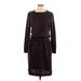 Nine West Casual Dress - Sweater Dress: Burgundy Marled Dresses - New - Women's Size 12