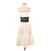 Charlotte Russe Cocktail Dress: Ivory Damask Dresses - Women's Size Small