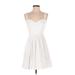 Shoshanna Casual Dress - A-Line: White Grid Dresses - Women's Size 2