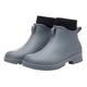 IQYU Shoes Black Men Women Rain Slip Casual Shoes Short On Boots Water Ankle Outdoor Fashion Men's Casual Shoes Padded Warm Rain Shoes Compatible with Motorcycle Shoes, gray, 9 UK