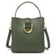 ASIEIT Women Luxury Shoulder Bag with Detachable Strap Genuine Leather Fashion Crossbody Bag Solid Color Versatile Satchel Bag Ladies Outdoor Bag (Green)