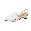 SSWERWEQ Sandals For Women Shoes Woman Square Toe Women Shoes Elegant Low Single Shoes Ladies Female Shoes (Color : White, Size : 3.5 UK)