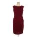 Adrianna Papell Casual Dress - Bodycon: Burgundy Solid Dresses - New - Women's Size 14