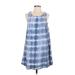 Velvet Heart Casual Dress - Shift: Blue Acid Wash Print Dresses - Women's Size X-Small