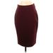 Liz Claiborne Casual Skirt: Burgundy Solid Bottoms - Women's Size Small