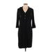 White House Black Market Casual Dress - Shirtdress: Black Dresses - Women's Size Large