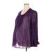 Motherhood Long Sleeve Blouse: Purple Tops - Women's Size 2X Maternity