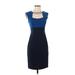 BCBGMAXAZRIA Casual Dress - Sheath: Blue Color Block Dresses - Women's Size 2