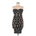 Diane von Furstenberg Cocktail Dress Strapless Sleeveless: Black Leopard Print Dresses - Women's Size 8