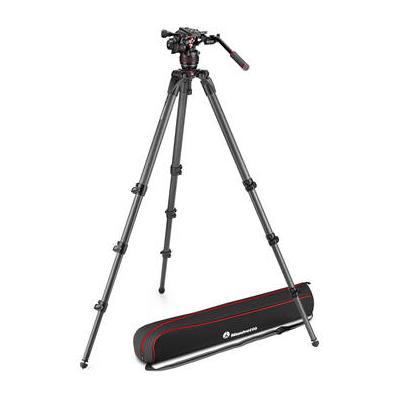 Manfrotto Used 608 Nitrotech Fluid Video Head and 536 Carbon Fiber Single Legs Tripod MVK608CTALLUS