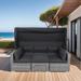 7-Piece Patio Furniture Set w/Retractable Canopy Wicker Rattan Sectional Sofa Set Patio Furniture with Washable Cushions