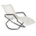 Rocking Sun Lounger,Chaise Lounge Rocker for Sunbathing,Sun Tanning,Foldable,Portable Outdoor Patio Chair,White