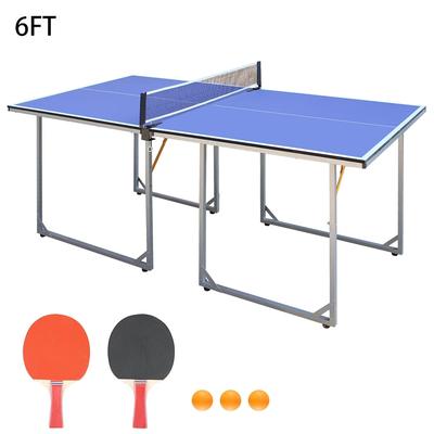6FT Foldable & Portable Tennis Table Ping Pong Table Set