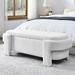Oval Storage Bench End of Bed Storage Ottoman Benches Linen Fabric Upholstered Ottoman Bench w/ Large Storage Space for Bedroom