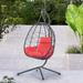 Egg Chair with Stand Indoor Outdoor Swing Chair Patio Wicker Hanging Egg Chair Hanging Basket Chair Hammock Chair with Stand