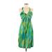 Calvin Klein Casual Dress: Green Tropical Dresses - Women's Size 8