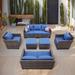 Ainfox Outdoor Patio Sofa Set Sectional Wicker Sofa Patio Furniture