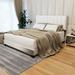 Linen Queen Size Upholstered Platform Bed Frame with Adjustable Headboard