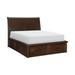 Daisy Queen Platform Bed, 6 Storage Drawers, Metal Handles, Brown Wood