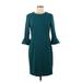 Donna Morgan Casual Dress - Sheath: Teal Solid Dresses - Women's Size 8