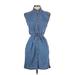 Gap Casual Dress - Shirtdress: Blue Dresses - Women's Size X-Small