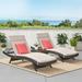 Wrought Studio™ Brezza 79.25" Long Reclining Chaise Lounge Set w/ Cushions & Table Wicker/Rattan in Brown | 15 H x 27.5 W x 79.25 D in | Outdoor Furniture | Wayfair