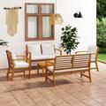 Red Barrel Studio® Ingri 5 Piece Garden Lounge Set w/ Cushion Solid Acacia Wood Wood/Natural Hardwoods in Brown | Outdoor Furniture | Wayfair