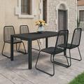 Latitude Run® Rectangular 4 - Person 59.06" Long Outdoor Dining Set Wood/Wicker/Rattan in Black | 59.06 W x 35.43 D in | Wayfair