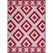 Red/White 72 x 48 x 0.1 in Area Rug - Foundry Select Hulmeville Southwestern Machine Woven Indoor/Outdoor Area Rug | 72 H x 48 W x 0.1 D in | Wayfair
