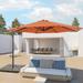 Arlmont & Co. 11' Cantilever Umbrellas Patio Offset Umbrella w/ Weight Stand in Red | 106.3 H x 132 W x 132 D in | Wayfair