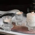 Creative Glass Candle Holder Table Candle Stand Transparent Glass Candlestick European Candles