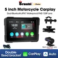 Srnubi 5 Inch Motorcycle Carplay IP67 Waterproof GPS Navigation Wireless Carplay & Android auto IPS