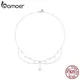 Bamoer 925 Sterling Silver White Gold Plated Sun and Moon Necklace Energy Pendant Neck Chain for