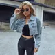 Spring Long Sleeve Crop Denim Jacket Women 2023 Fashion Jeans Bomber Jackets Cardigan Coat Autumn