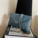 Denim Blue Shoulder Bags Women Design Chain Strip Crossbody Bag Work Study Street Tote Purses