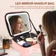 LED Make Up Bag With Mirror Multi-layer Nail Polish Organizer Waterproof Cosmetics Organizer Case