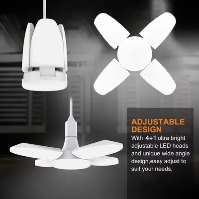 E27 Fan Shape Foldable LED Bulb AC 85-265V/220V 28W Home Living Room Led Light Bulb Lampada For Warehouse Garage Ceiling Light