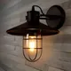 American Country Industrial Retro Wrought Iron Bracket Light Birdcage Led Wall Lamps for Decoration