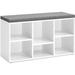 Ivy Bronx Shoe Bench, Shoe Storage Organizer w/ 6 Compartments & 3 Adjustable Shelves, Cushioned Seat, Compact & Narrow, For Entryway, Hallway | Wayfair