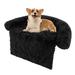 Tucker Murphy Pet™ Plush Calming Dog Couch Bed w/ Anti-Slip Bottom Plush Mat for Large Dogs & Cats Black, Cotton | 6.5" H x 40" W x 35" D | Wayfair
