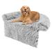 Tucker Murphy Pet™ Plush Calming Dog Couch Bed w/ Anti-Slip Bottom Plush Mat for Large Dogs & Cats Black, Cotton | 7" H x 47" W x 45" D | Wayfair