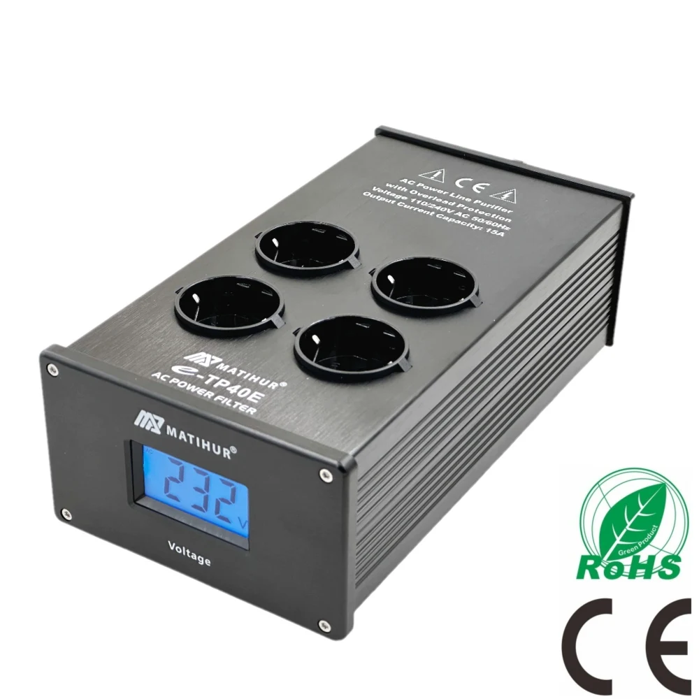 Hifi MATIHUR e-TP40E Audio Noise AC Power Filter Power Conditioner Power Purifier Überspannungsschutz mit EU-Steckdosenleiste Image
