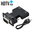 HD 1080P PC Computer Convertitore video compatibile HDMI a VGA Jack da 3,5 mm Adattatore audio femmina-maschio per monitor TV Box portatile