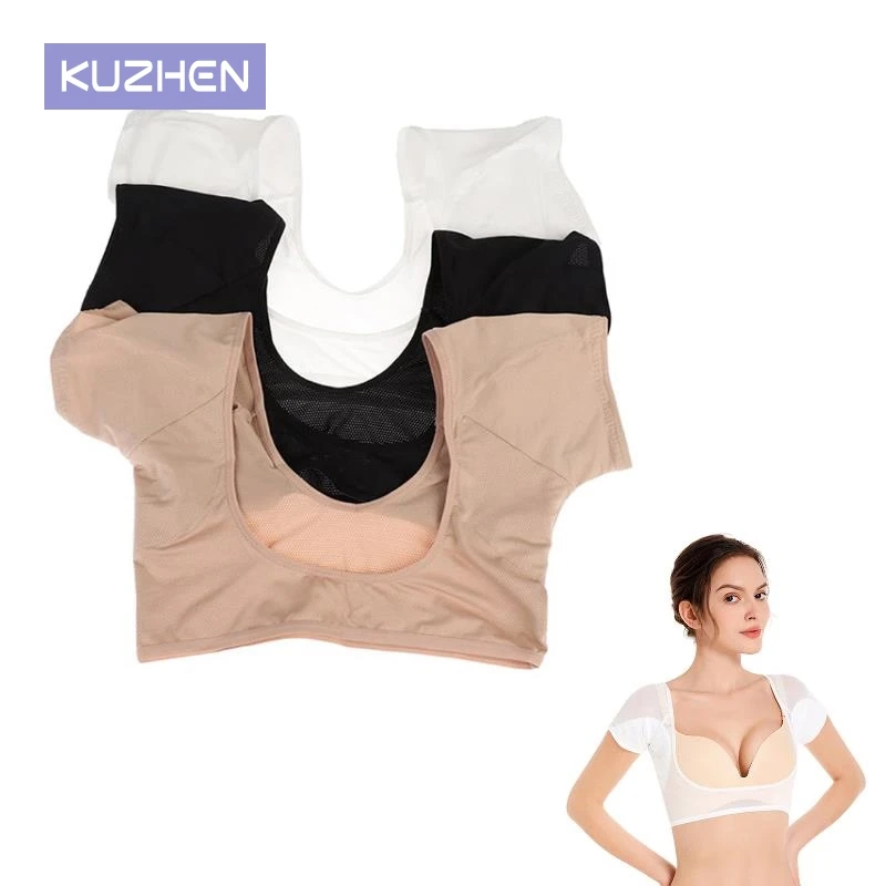 T-Shirt Form Schweiß polster wasch bar Achsel Achsel Schweiß polster wieder verwendbare Parfüm absorbierende Wachen Schild Desodorante für Frauen Image