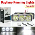 Feux de jour LED DRL pour voiture 12V flash blanc 6000K feux de jour haute puissance lentille CC