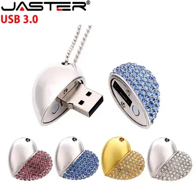 Hochgeschwindigkeits-Metallhalskette USB 3.0-Flash-Laufwerk 4G 8G 16 GB 32 GB 64 GB 128 GB Herz-Stift-Laufwerke Geschenke Memory Stick 100 % echte Kapazität Image