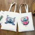 Disney Stitch Tote Bags for Women Shopping Bag con borsa Shopper Bag di grande capacità Casual Lady