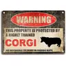 Zinn Zeichen aufgepasst Hunde marke Zaun Corgi Zeichen diese Eigenschaft ist geschützt lustige