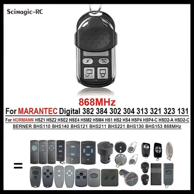 Télécommande Garage 868 MHz Clone HORMANN Command HSM4 HSE4 Marantec Digital D302 D304 382 Opener